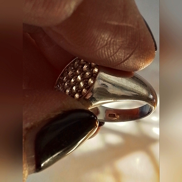 Pave Silver 9.25 ring with cubics - Picture 3 of 5